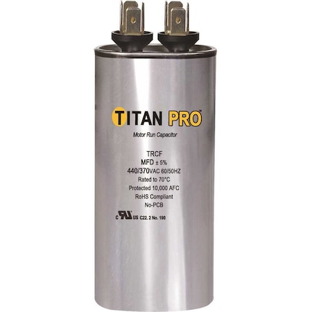 Packard Titan Pro Run Capacitor 45 MFD 440/370-Volt Round TRCF45